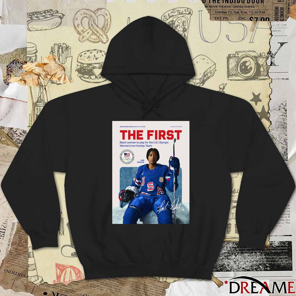 Laila Edwards The First Black Woman To Play For The U.S. Olympic Women’s Ice Hockey Team Signature Poster t-shirt