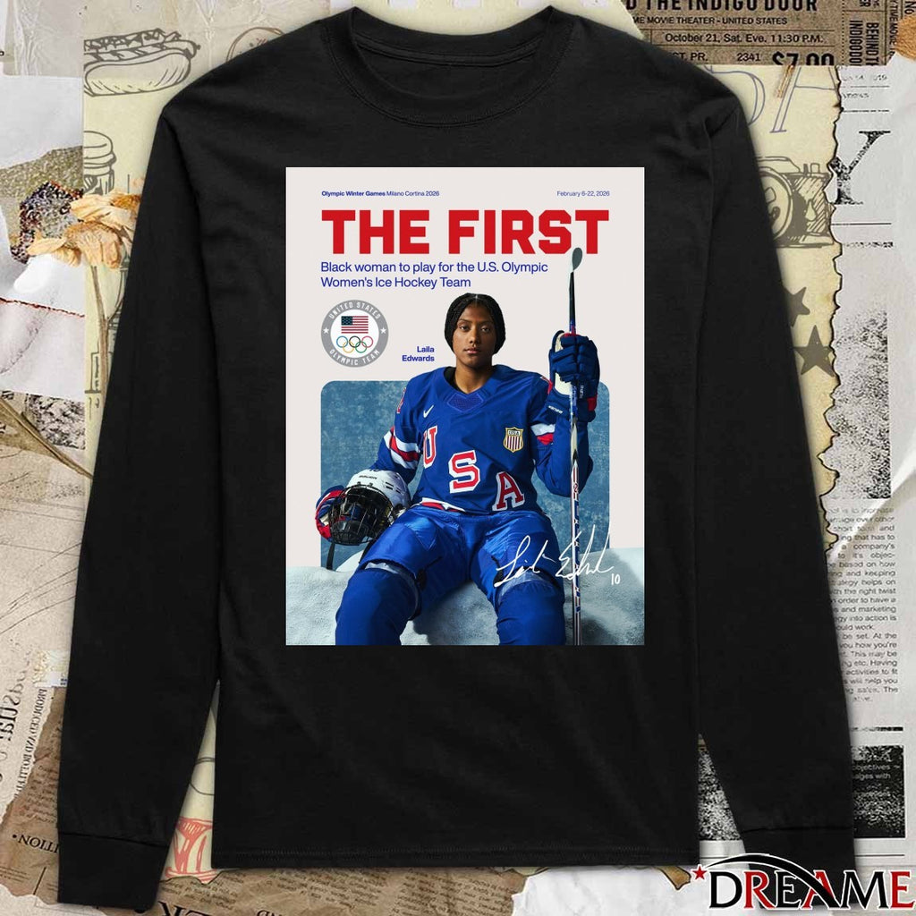 Laila Edwards The First Black Woman To Play For The U.S. Olympic Women’s Ice Hockey Team Signature Poster t-shirt