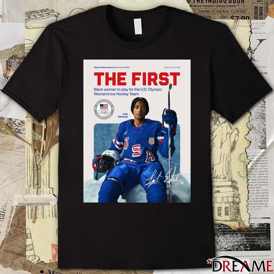 Laila Edwards The First Black Woman To Play For The U.S. Olympic Women’s Ice Hockey Team Signature Poster t-shirt