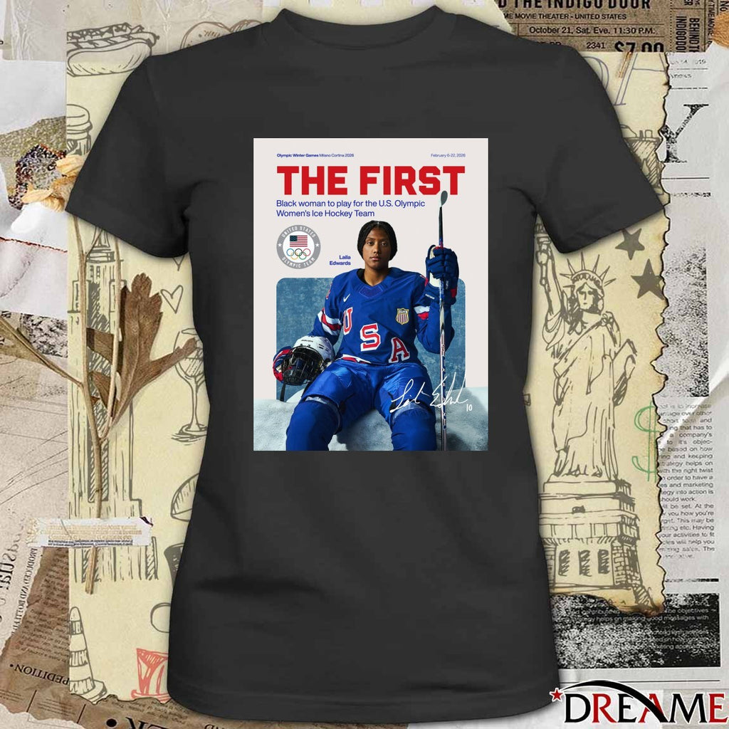 Laila Edwards The First Black Woman To Play For The U.S. Olympic Women’s Ice Hockey Team Signature Poster t-shirt