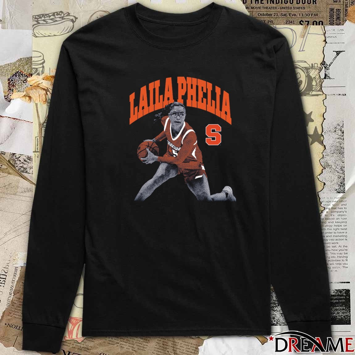 Laila Phelia Syracuse Orange Basketball Goggles Portrait t-shirt