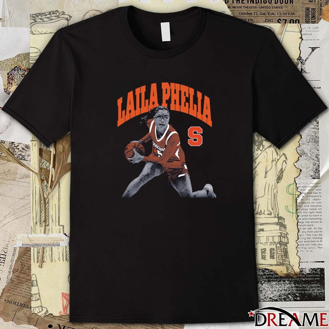 Laila Phelia Syracuse Orange Basketball Goggles Portrait t-shirt