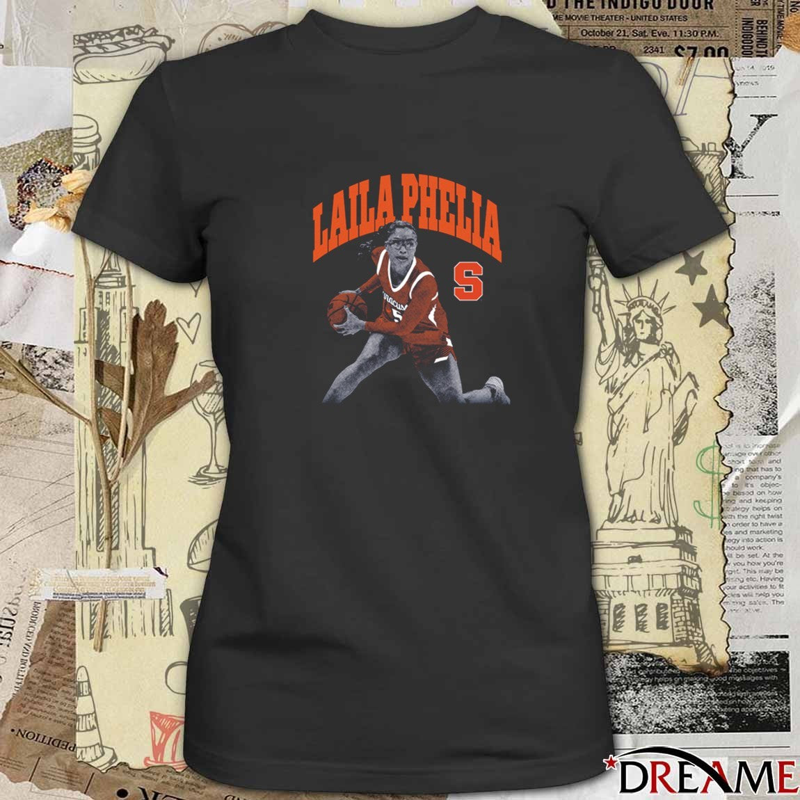 Laila Phelia Syracuse Orange Basketball Goggles Portrait t-shirt