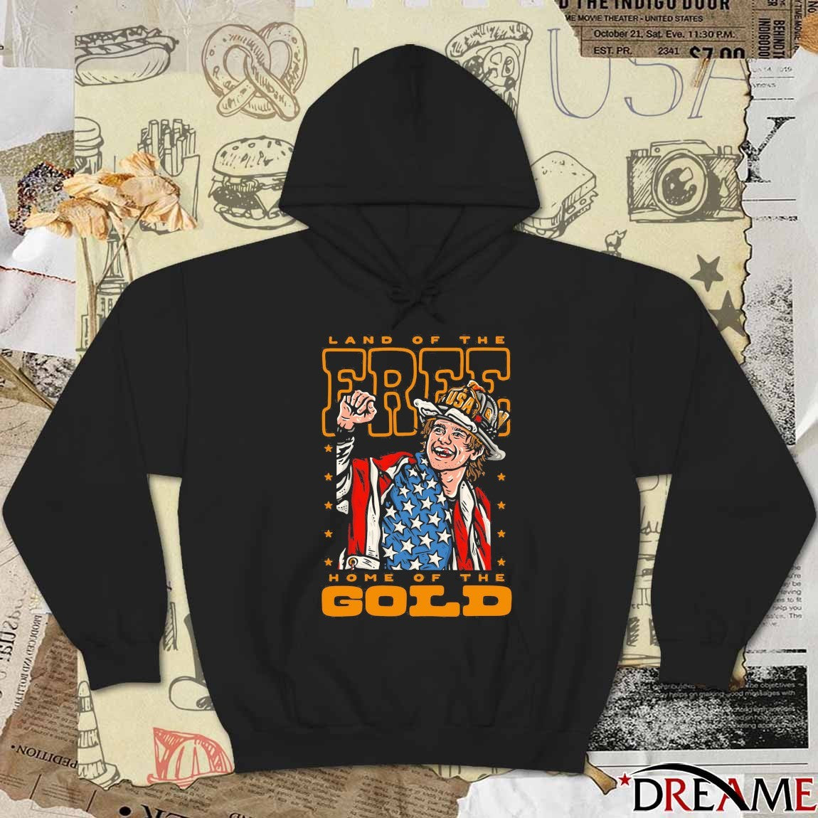 Land Of The Free Home Of The Gold Jack Hughes USA Olympic Hockey 2026 t-shirt