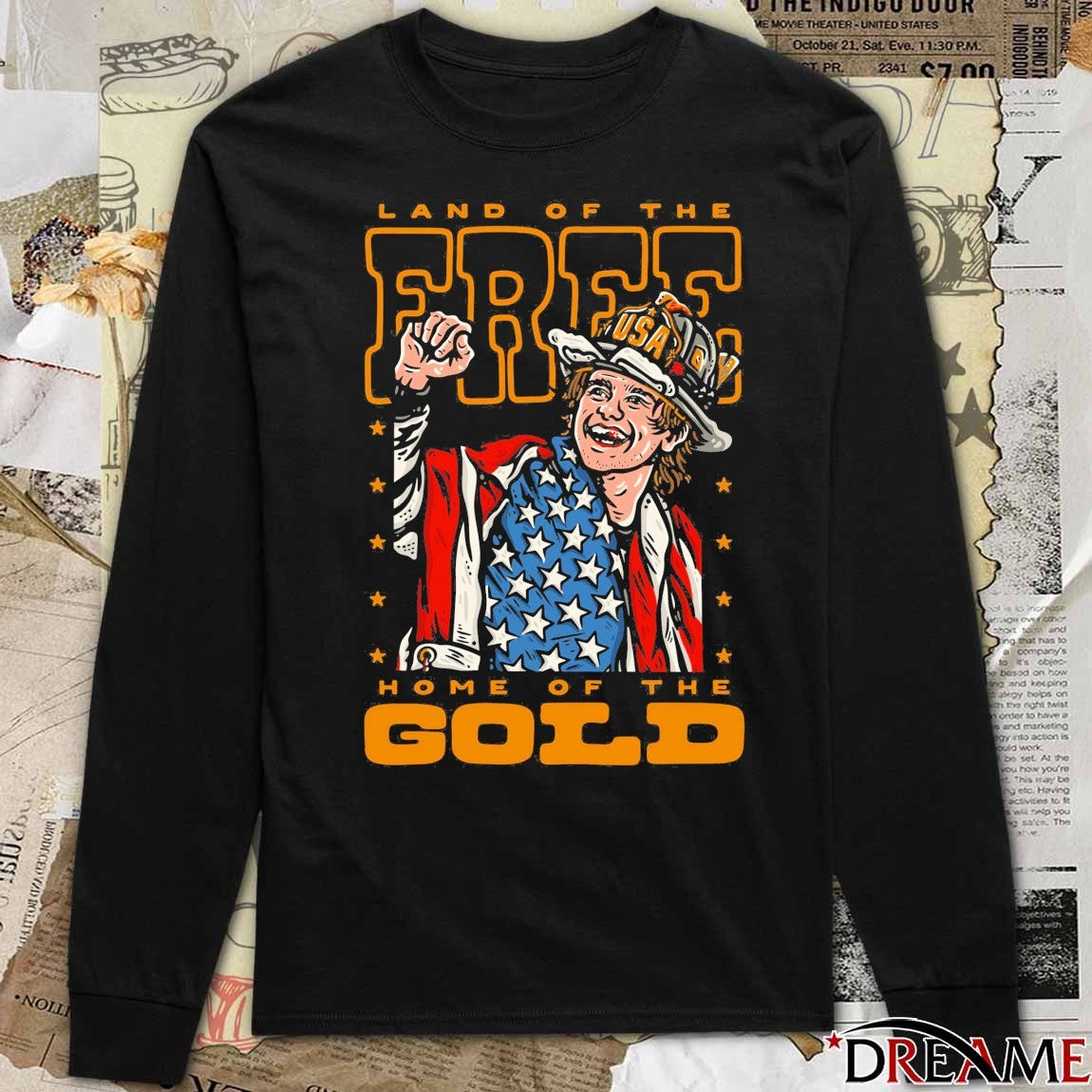 Land Of The Free Home Of The Gold Jack Hughes USA Olympic Hockey 2026 t-shirt