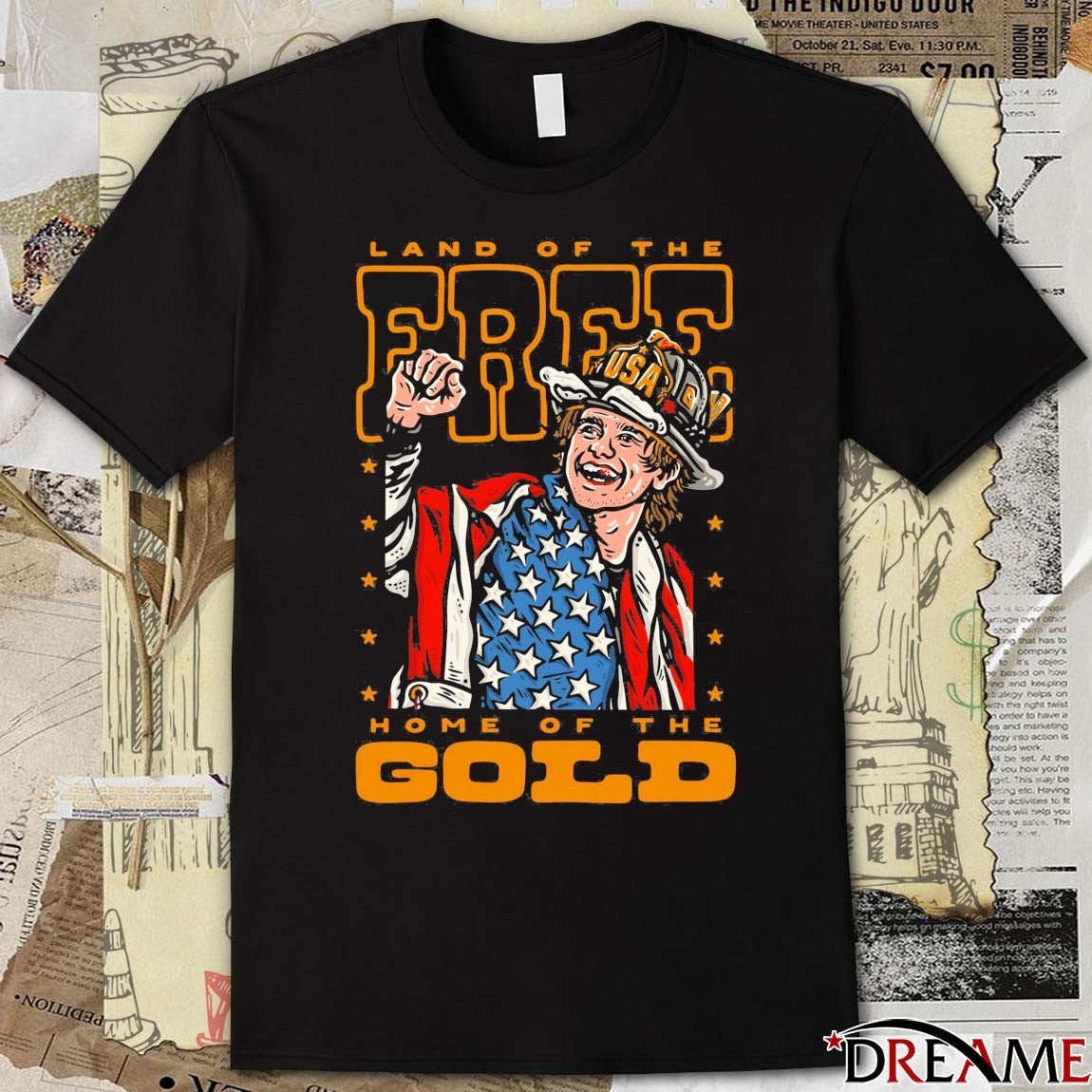 Land Of The Free Home Of The Gold Jack Hughes USA Olympic Hockey 2026 t-shirt