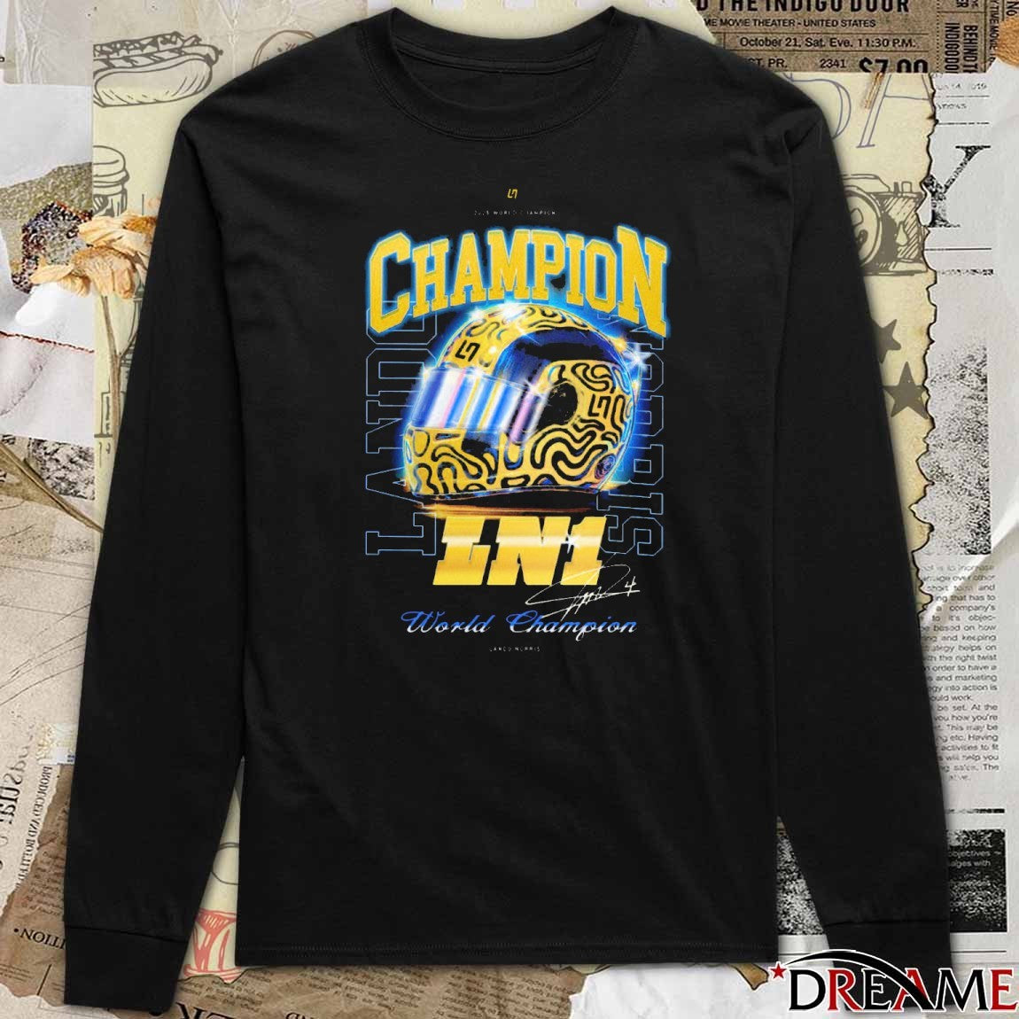 Lando Norris 2025 McLaren F1 Team 2025 Drivers’ World Champion Signature t-shirt