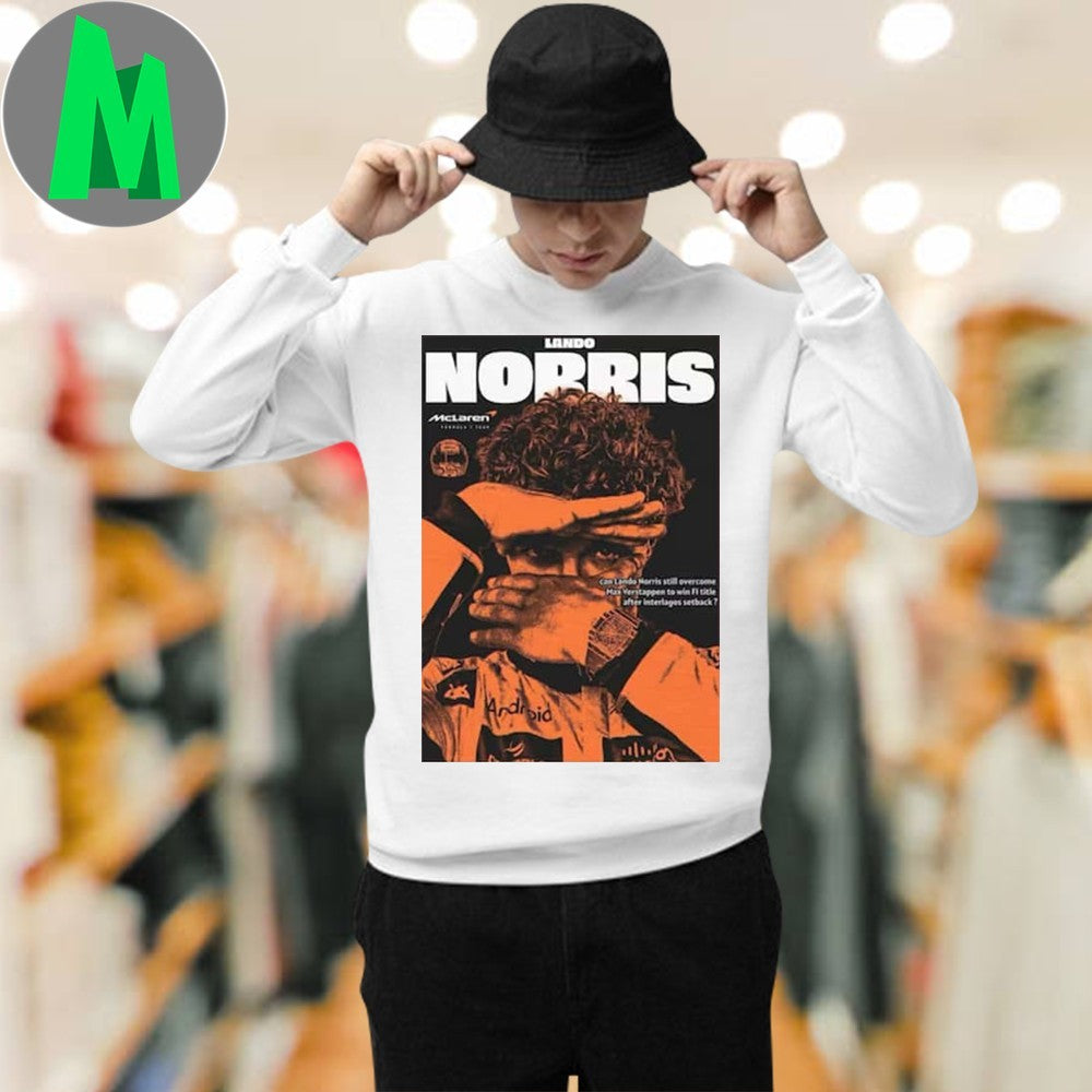 Lando Norris F1 Tribute Magazine Cover Graphic T-Shirt