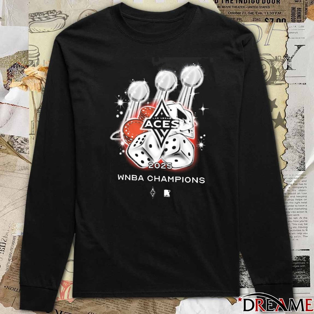 Las Vegas Aces Basketball 2025 Three-Time WNBA Champions Fanart t-shirt