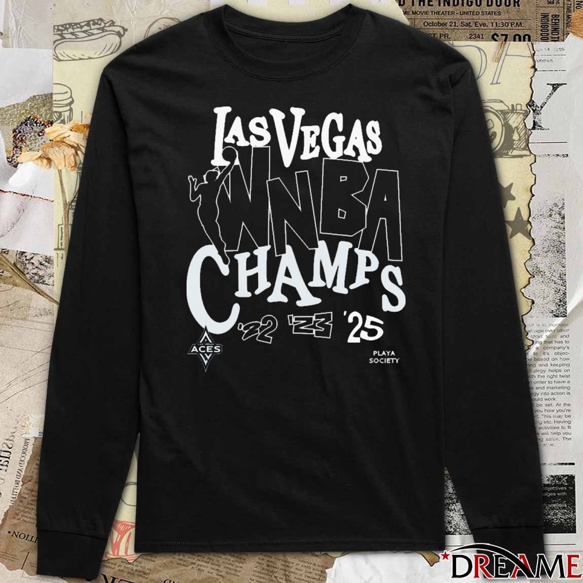 Las Vegas Aces Basketball 2025 WNBA Finals Champions Playa Society t-shirt