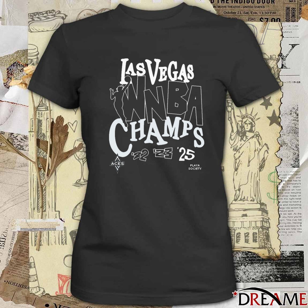 Las Vegas Aces Basketball 2025 WNBA Finals Champions Playa Society t-shirt