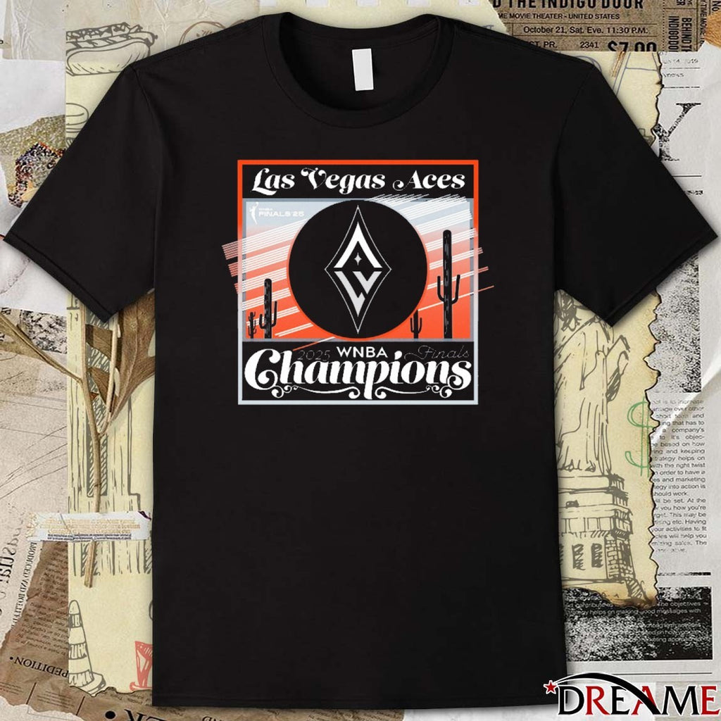 Las Vegas Aces Basketball 2025 WNBA Finals Champions Sunset Urban t-shirt