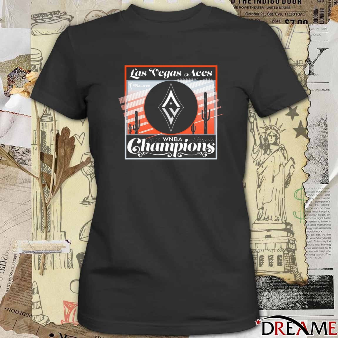 Las Vegas Aces Basketball 2025 WNBA Finals Champions Sunset Urban t-shirt