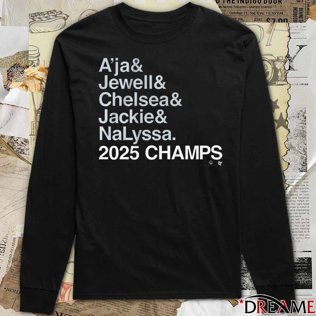 Las Vegas Aces Basketball Ampersand 2025 Champs A’ja Jewell Chelsea Jackie Nalyssa t-shirt