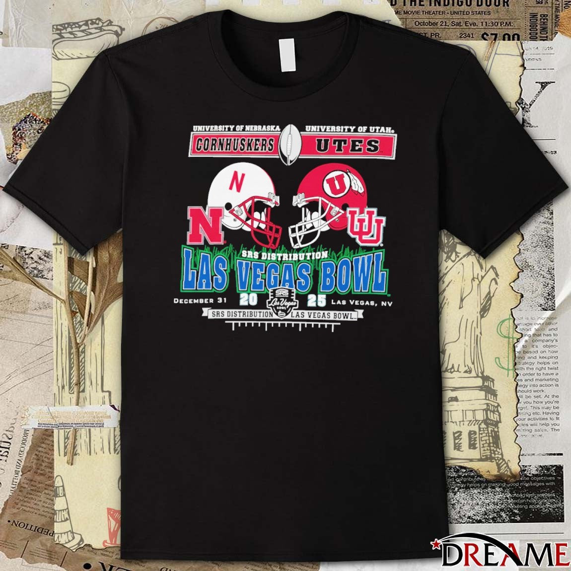 Las Vegas Bowl 2025 Srs Distribution Utah Utes vs Nebraska Cornhuskers December 31 Las Vegas NV t-shirt