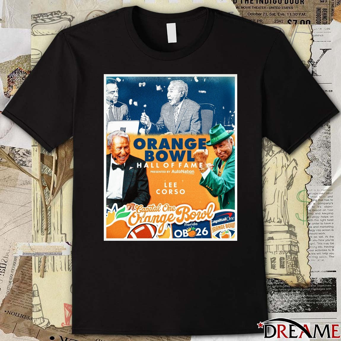 Legendary Lee Corso 2025 Capital One Orange Bowl Hall of Fame Poster t-shirt