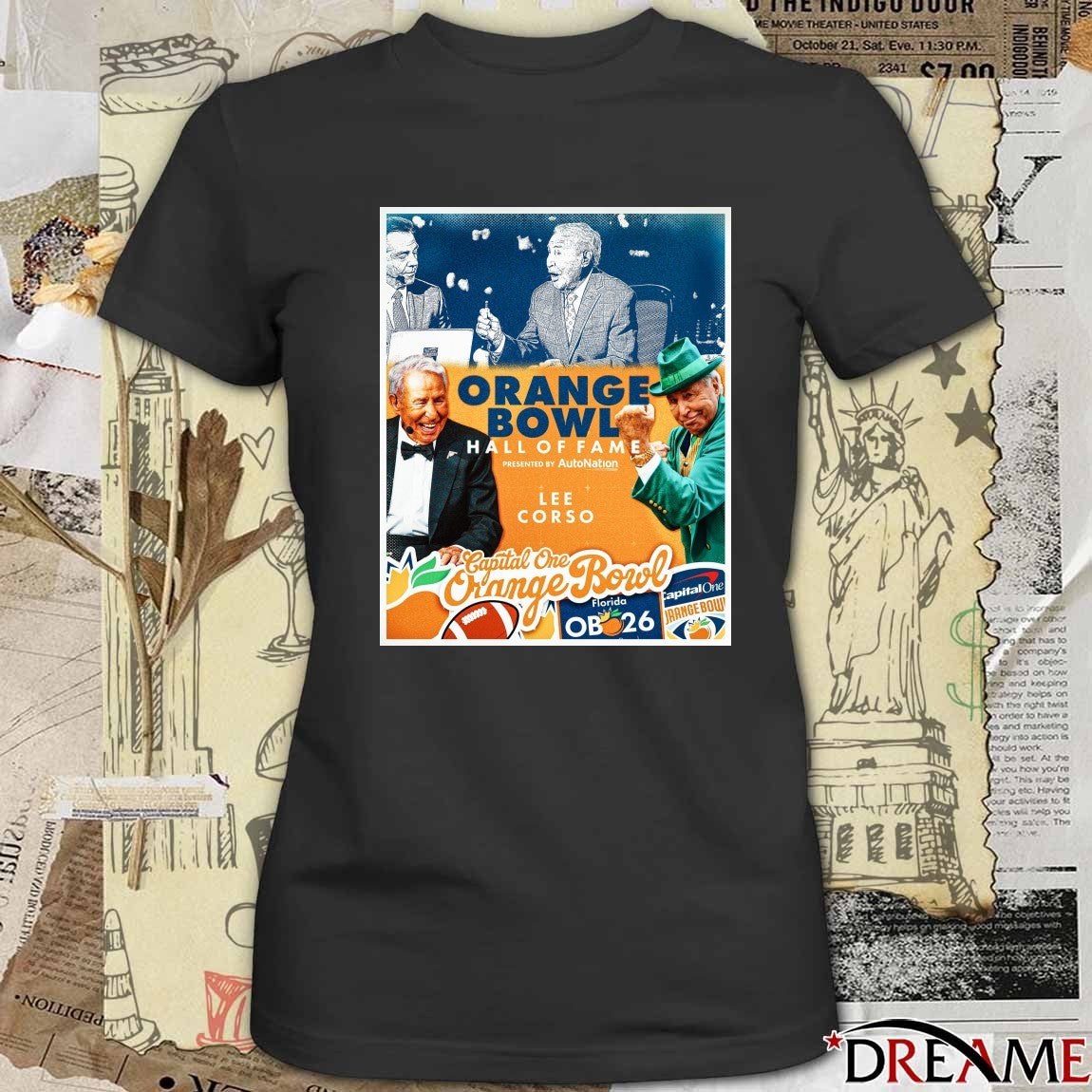 Legendary Lee Corso 2025 Capital One Orange Bowl Hall of Fame Poster t-shirt