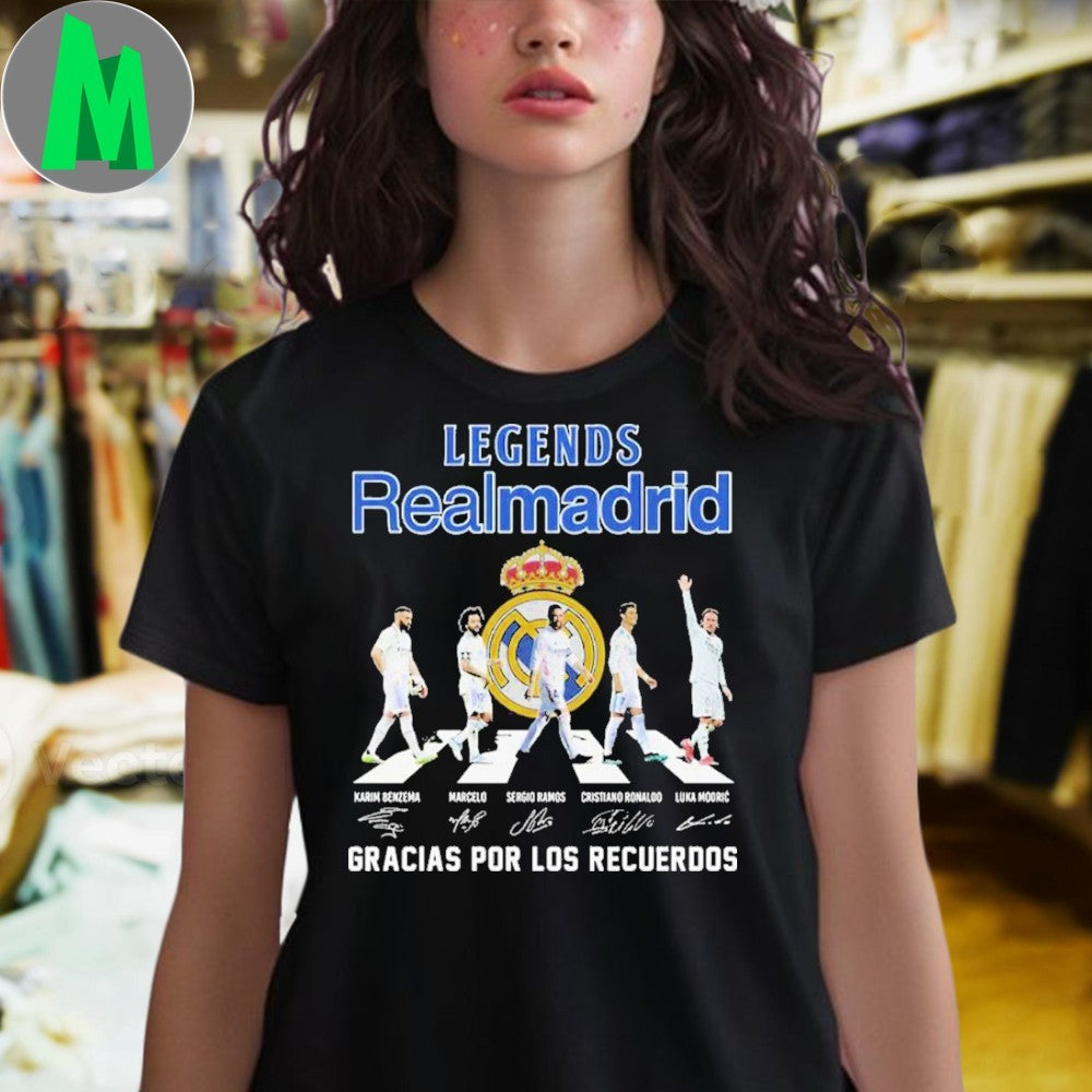 Legends Real Madrid Gracias Por Los Recuerdos Signature T-Shirt Football Fan Tee