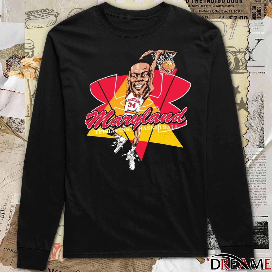Len Bias Maryland Terrapins Men’s Basketball Player Graphic Caricature t-shirt