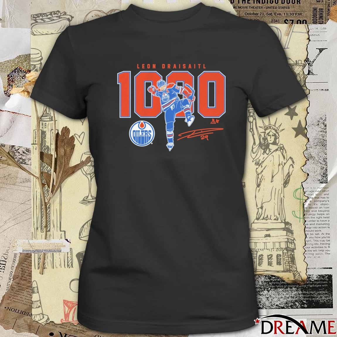 Leon Draisaitl 1000 Career Points Milestone Edmonton Oilers Signature t-shirt