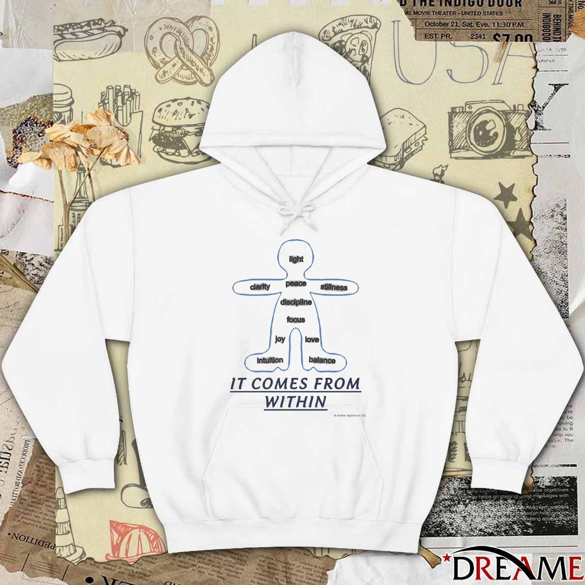 Light Clarity Peace Stillness Discipline Focus Joy Love Intuition Balance It Comes From Within t-shirt