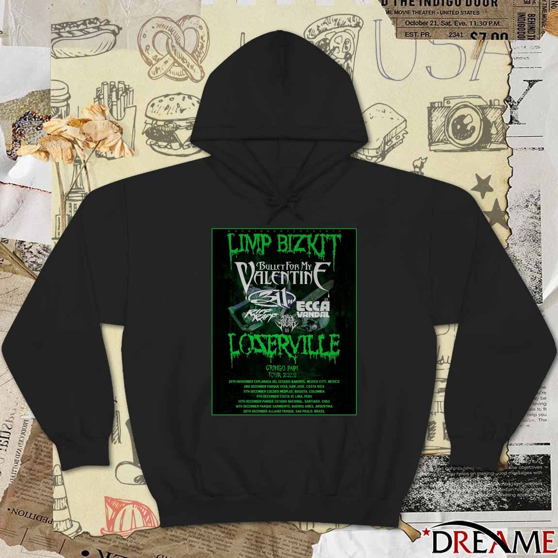 Limp Bizkit Bullet For My Valentine 311 Gringo Papi Tour November and December 2025 Poster t-shirt