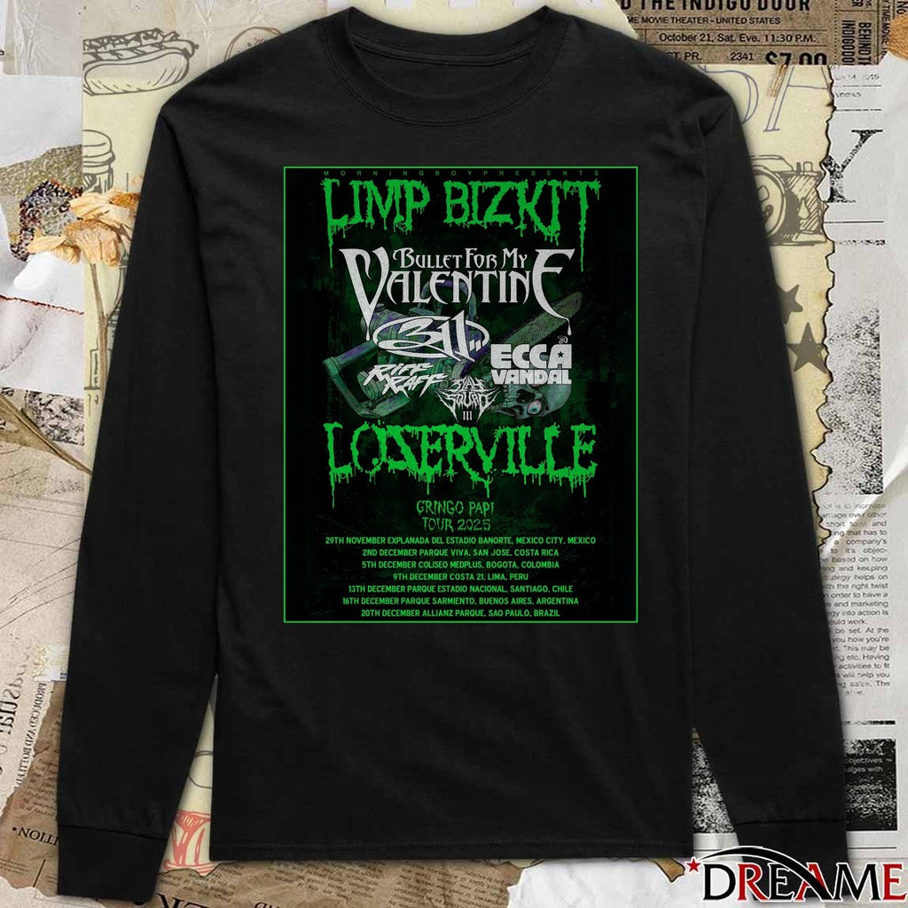 Limp Bizkit Bullet For My Valentine 311 Gringo Papi Tour November and December 2025 Poster t-shirt