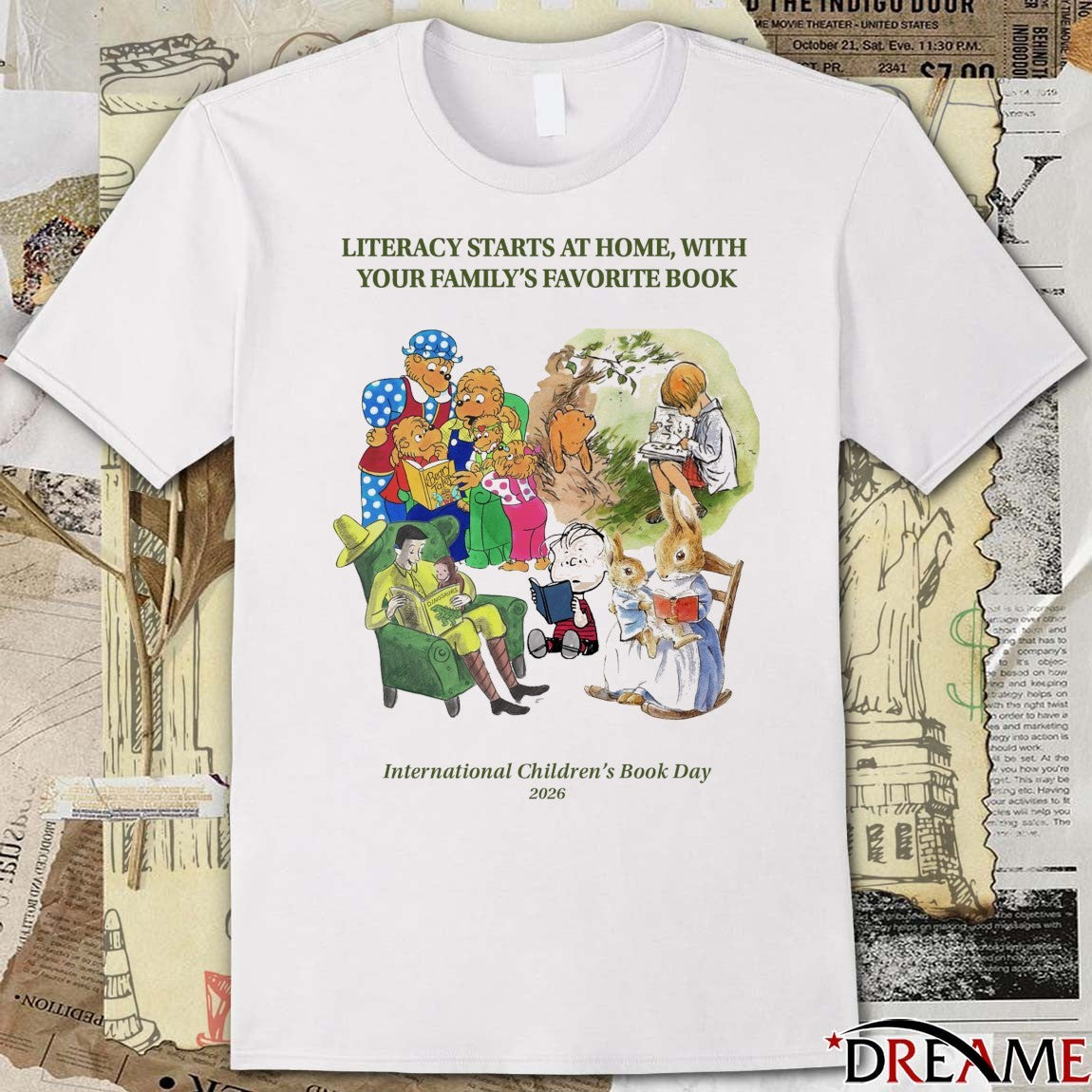 Literacy Starts At Home, With Your Family’s Favorite Book International Children’s Book Day 2026 t-shirt