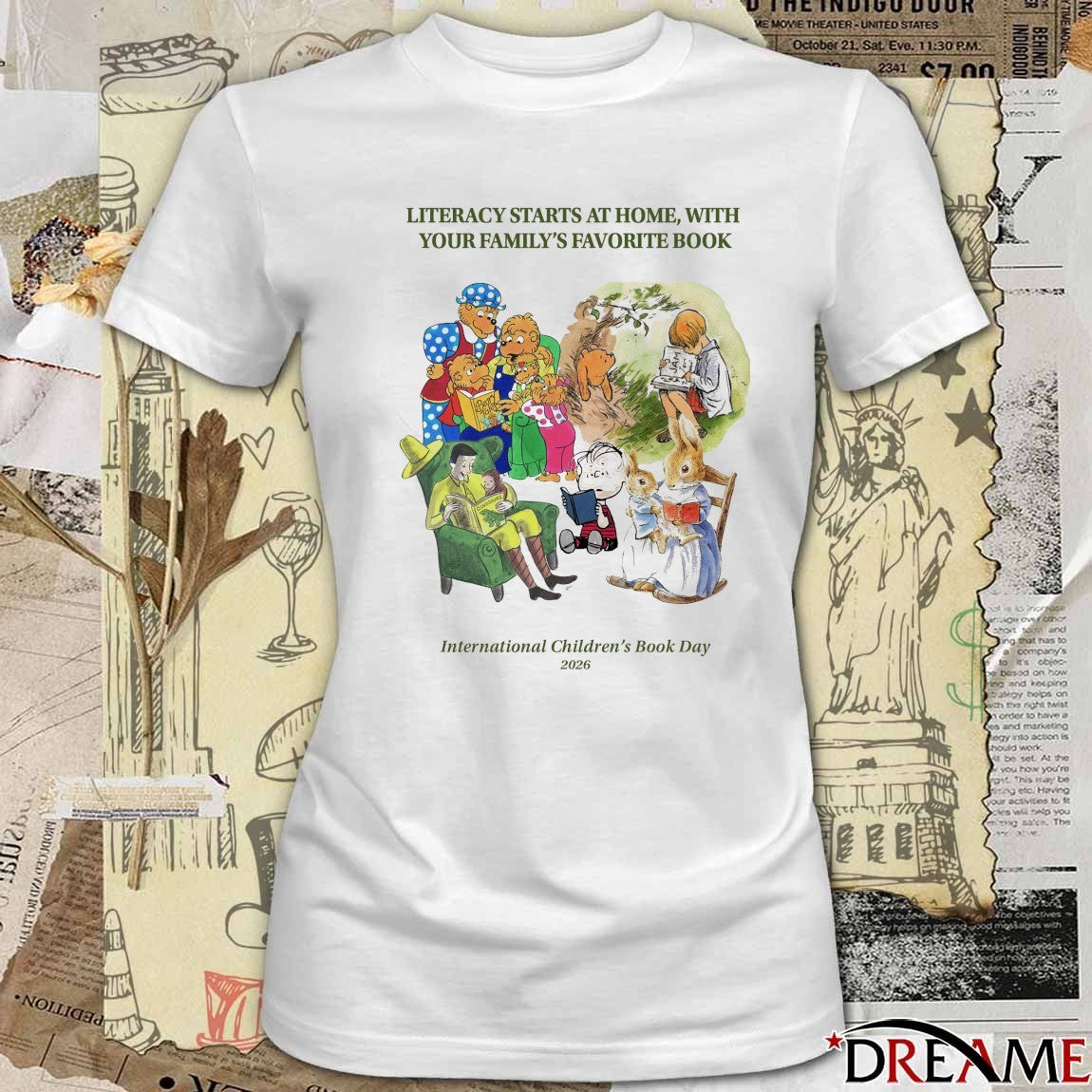 Literacy Starts At Home, With Your Family’s Favorite Book International Children’s Book Day 2026 t-shirt