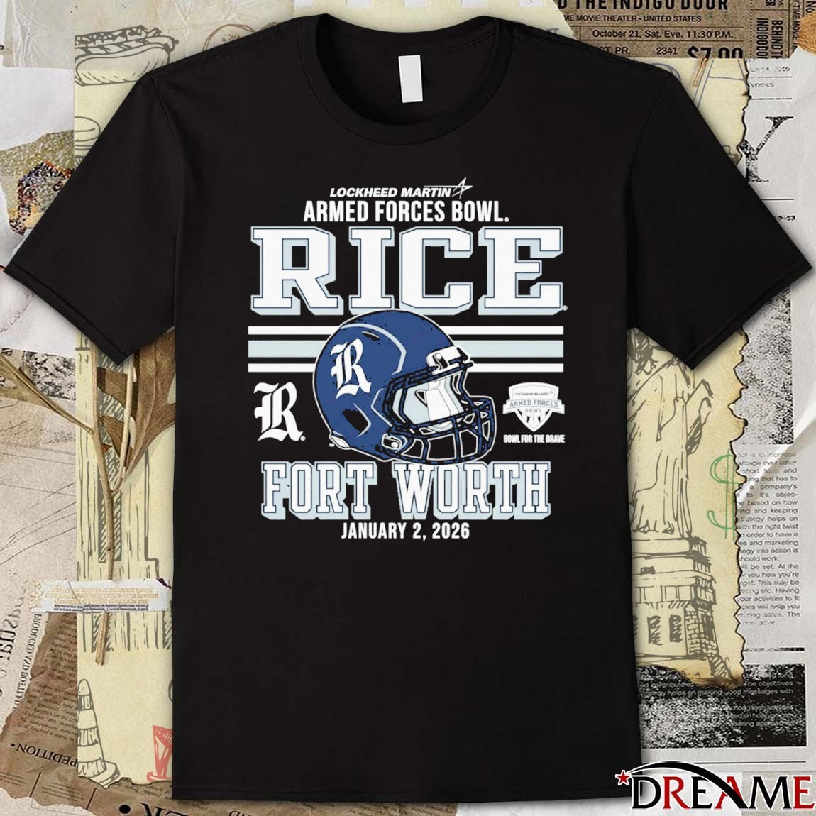 Lockheed Martin Armed Forces Bowl Rice University Football Fort Worth January 2 2026 t-shirt