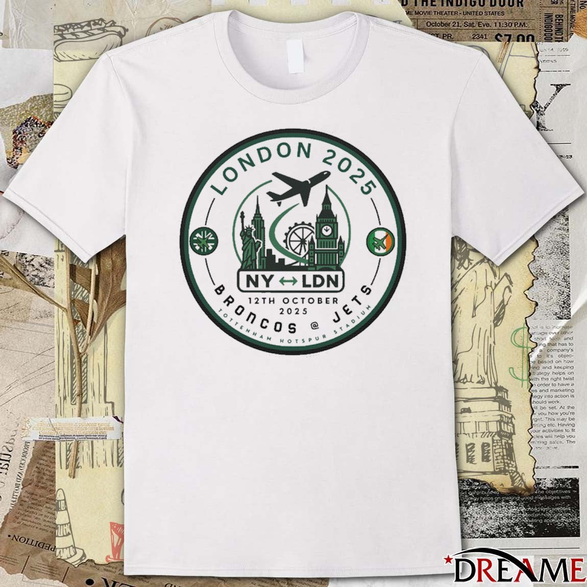London 2025 Game NY LDN 12th October 2025 Broncos At Jets Tottenham Hotspur Stadium t-shirt