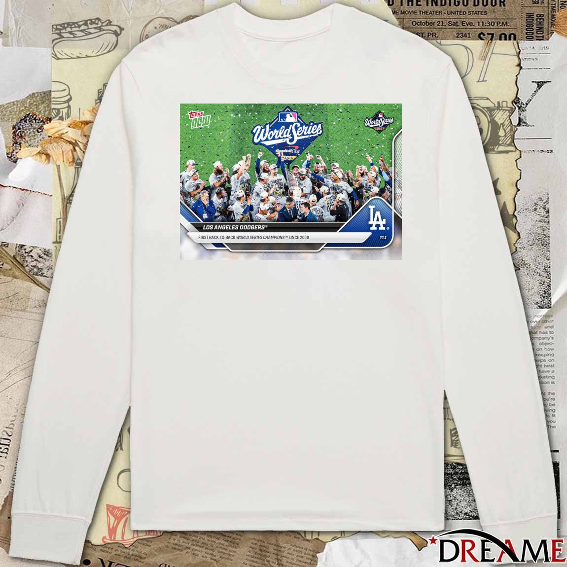 Los Angeles Dodgers 2025 MLB Topps First Back To Back World Series Champions Since 2000 Card t-shirt