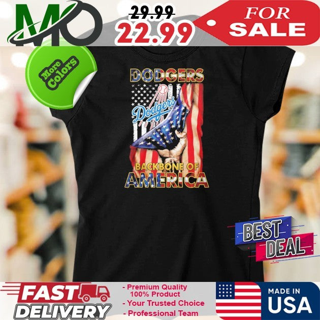 Los Angeles Dodgers Backbone Of America Flag Baseball Shirt