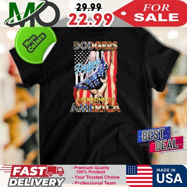 Los Angeles Dodgers Backbone Of America Flag Baseball Shirt