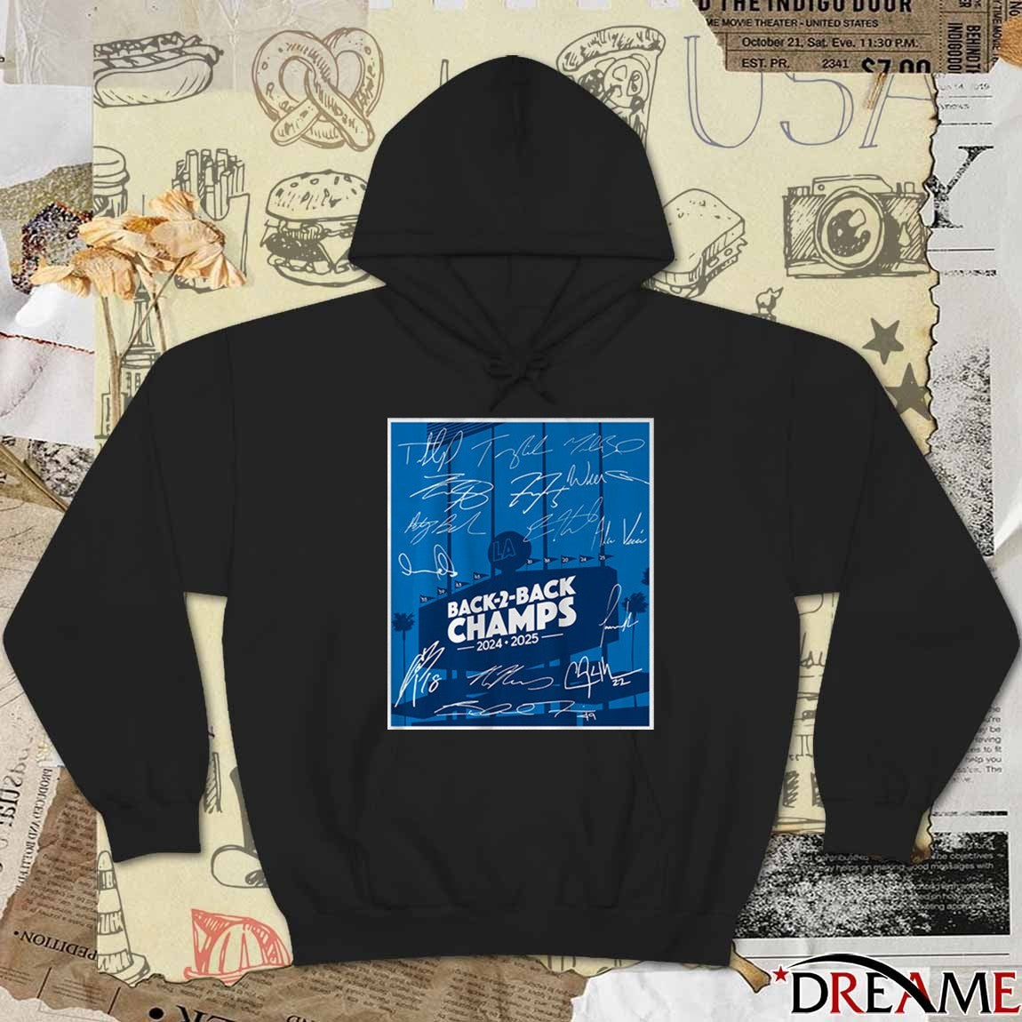 Los Angeles Dodgers Defeat Toronto Blue Jays Baseball Back-to-Back Champs 2024-2025 Signatures t-shirt
