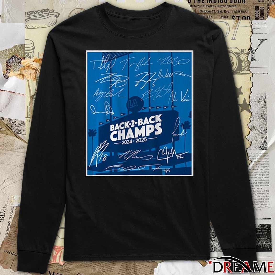 Los Angeles Dodgers Defeat Toronto Blue Jays Baseball Back-to-Back Champs 2024-2025 Signatures t-shirt