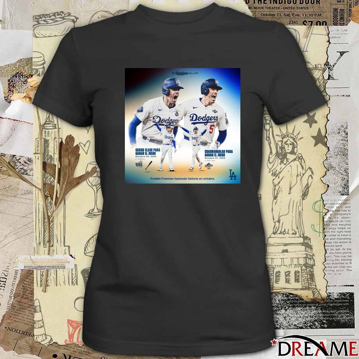 Los Angeles Dodgers Freddie Freeman Freddie Freeman making history in October 2025 Poster t-shirt