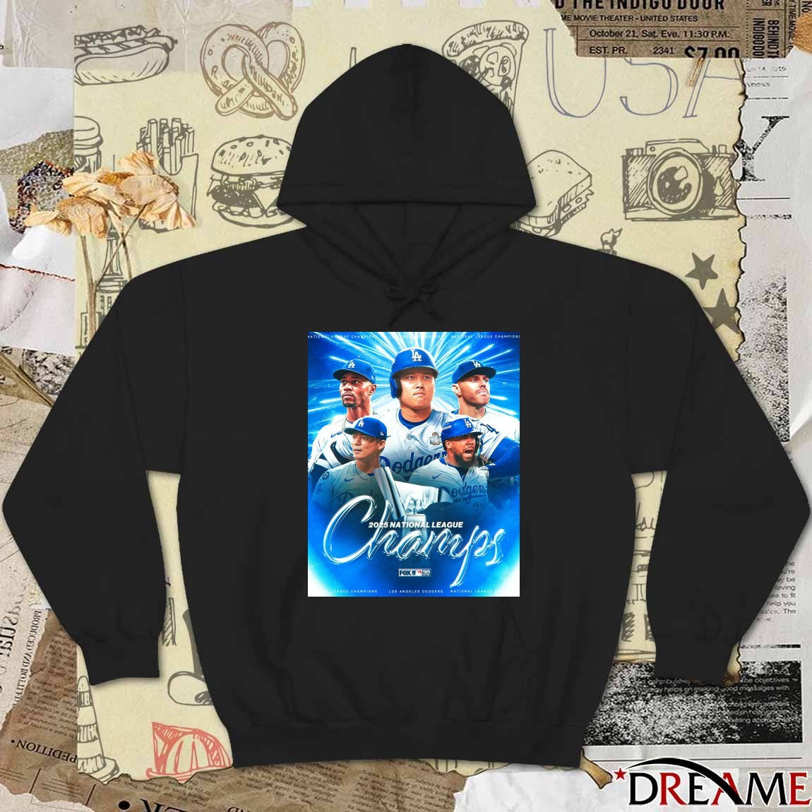 Los Angeles Dodgers MLB 2025 Back To Back National League Champs FOX Poster t-shirt