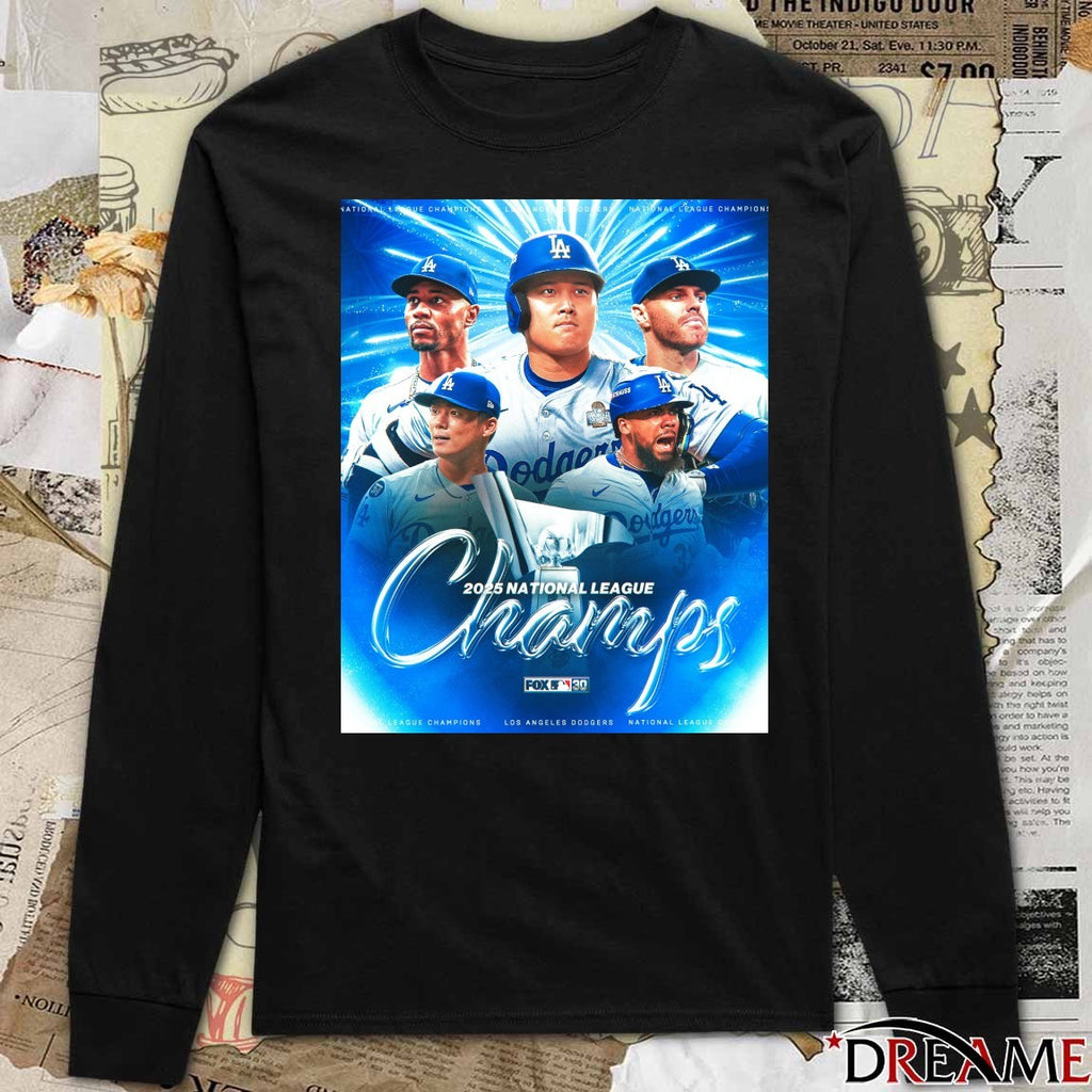 Los Angeles Dodgers MLB 2025 Back To Back National League Champs FOX Poster t-shirt