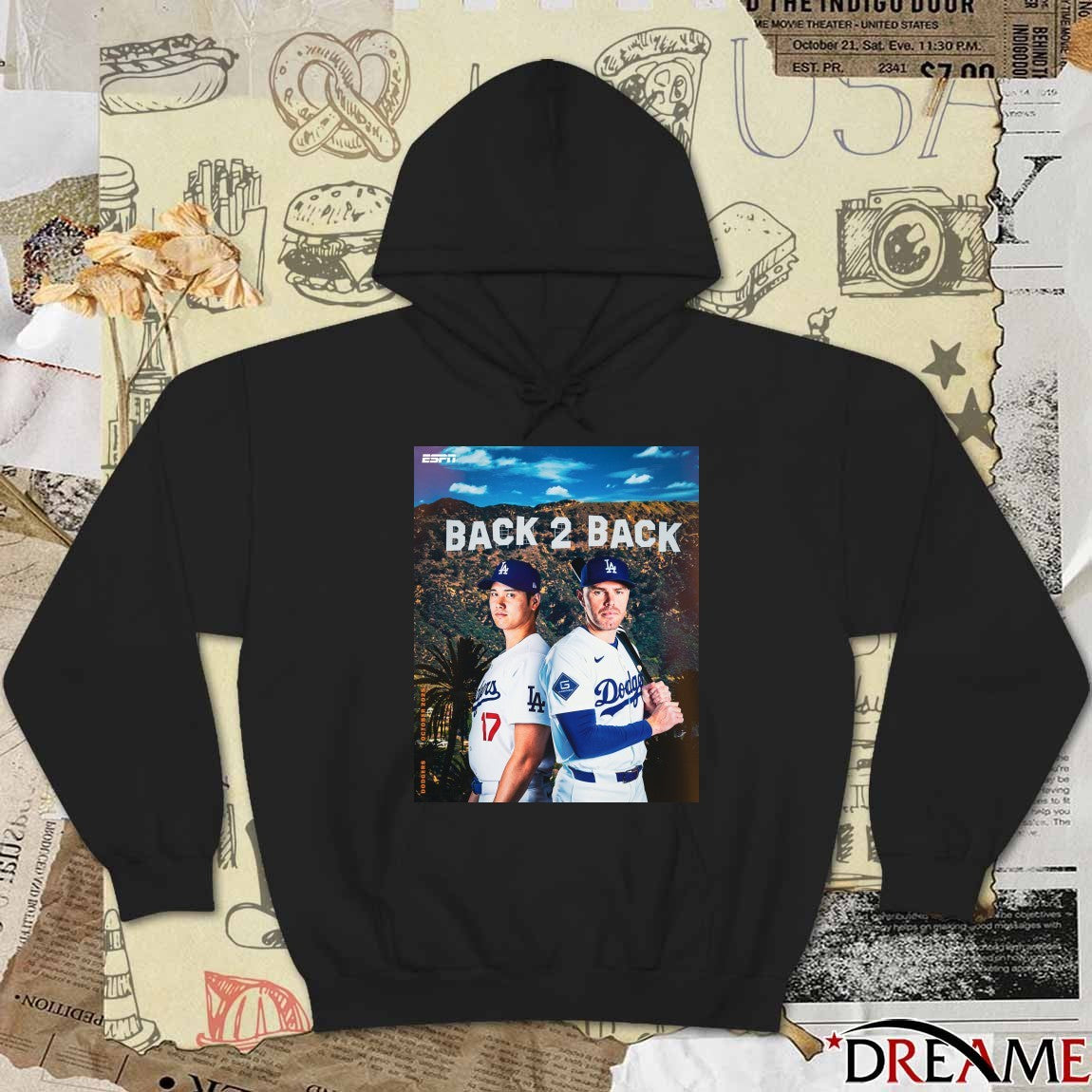 Los Angeles Dodgers MLB 2025 Back To Back To The Fall Classic Poster t-shirt