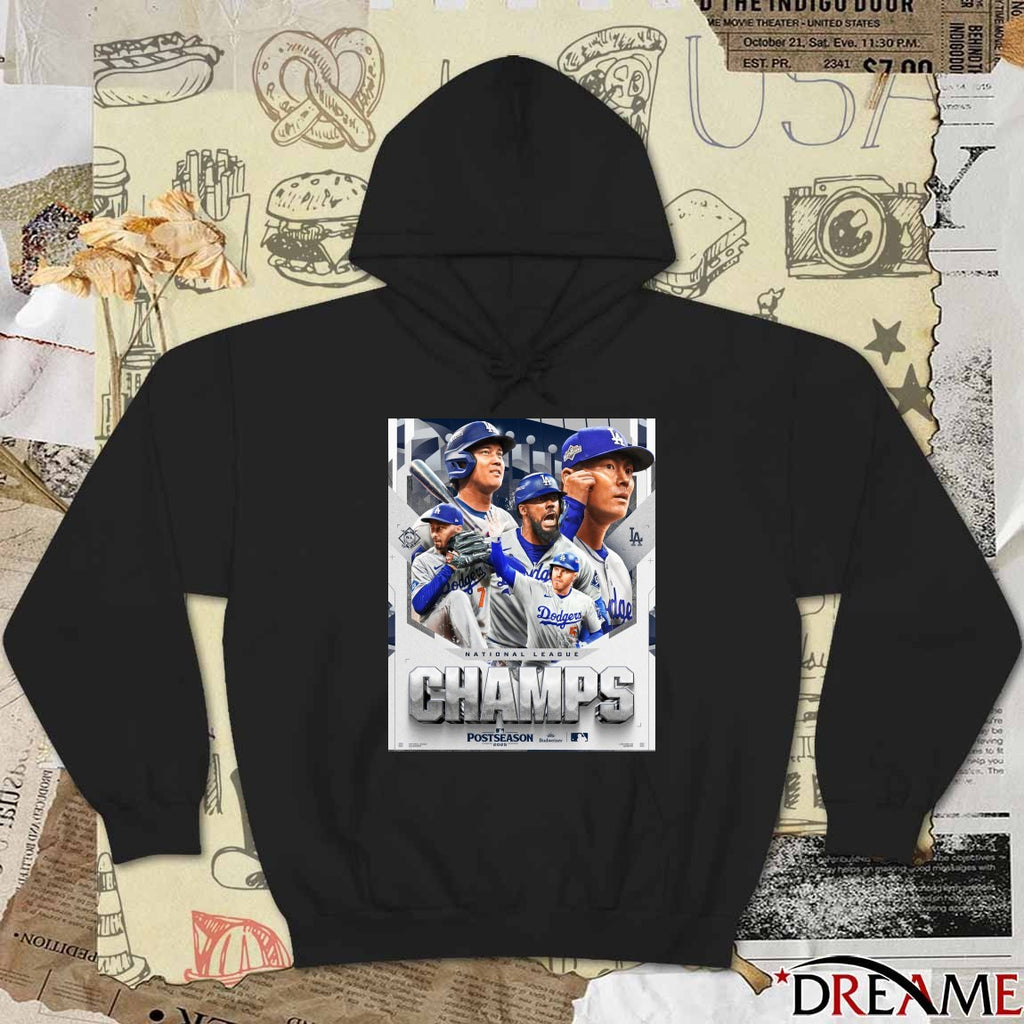 Los Angeles Dodgers MLB 2025 National League Champs Postseason Back To The World Series Poster t-shirt