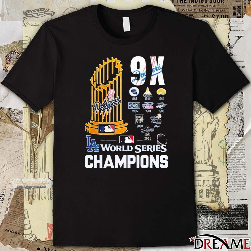 Los Angeles Dodgers MLB 9 x World Series Champions 2024 – 2025 t-shirt