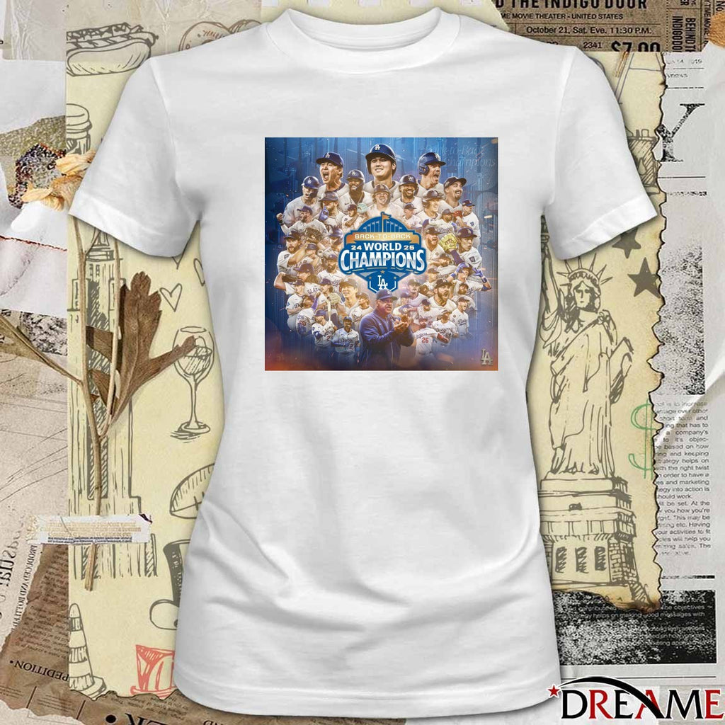 Los Angeles Dodgers MLB Back-To-Back World Series Champions 2025 Poster t-shirt