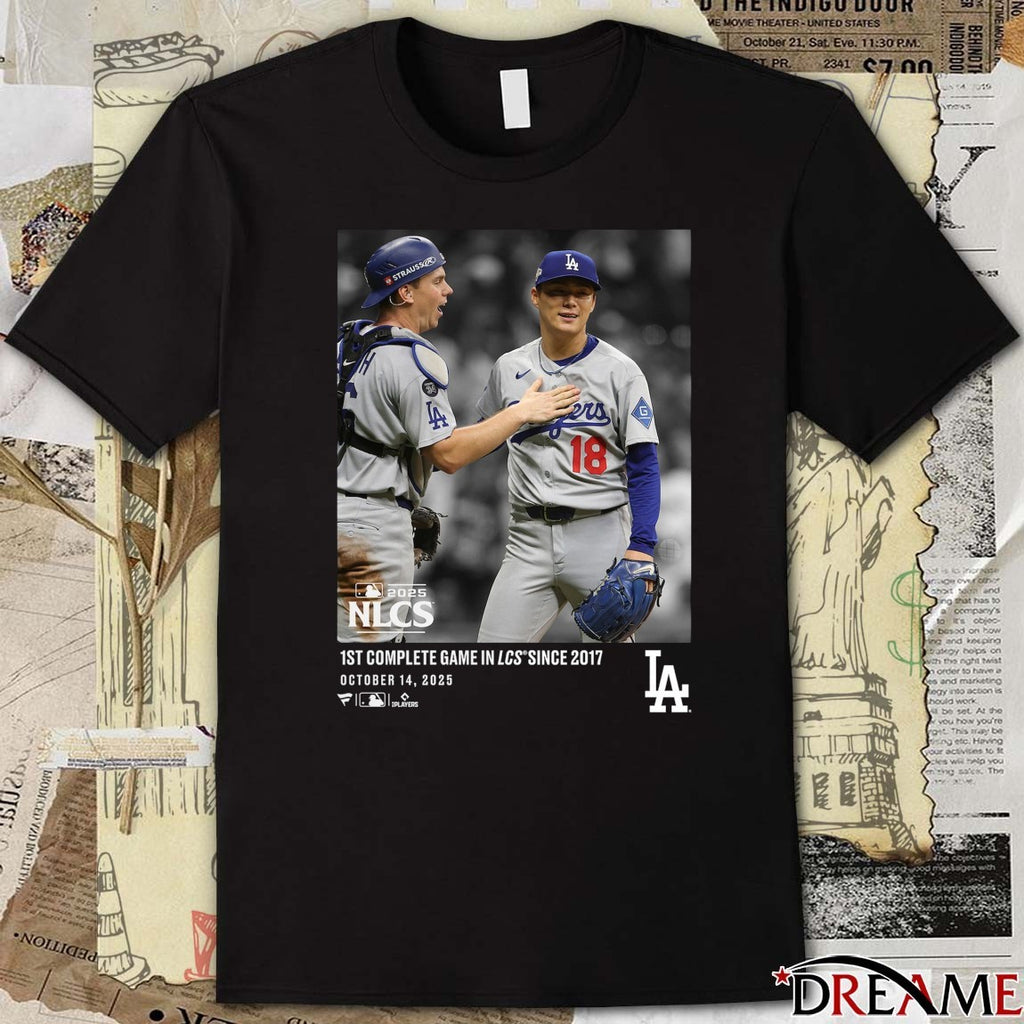 Los Angeles Dodgers MLB Yoshinobu Yamamoto 1st Complete Game In LCS Since 2017 Oct 14 2025 t-shirt