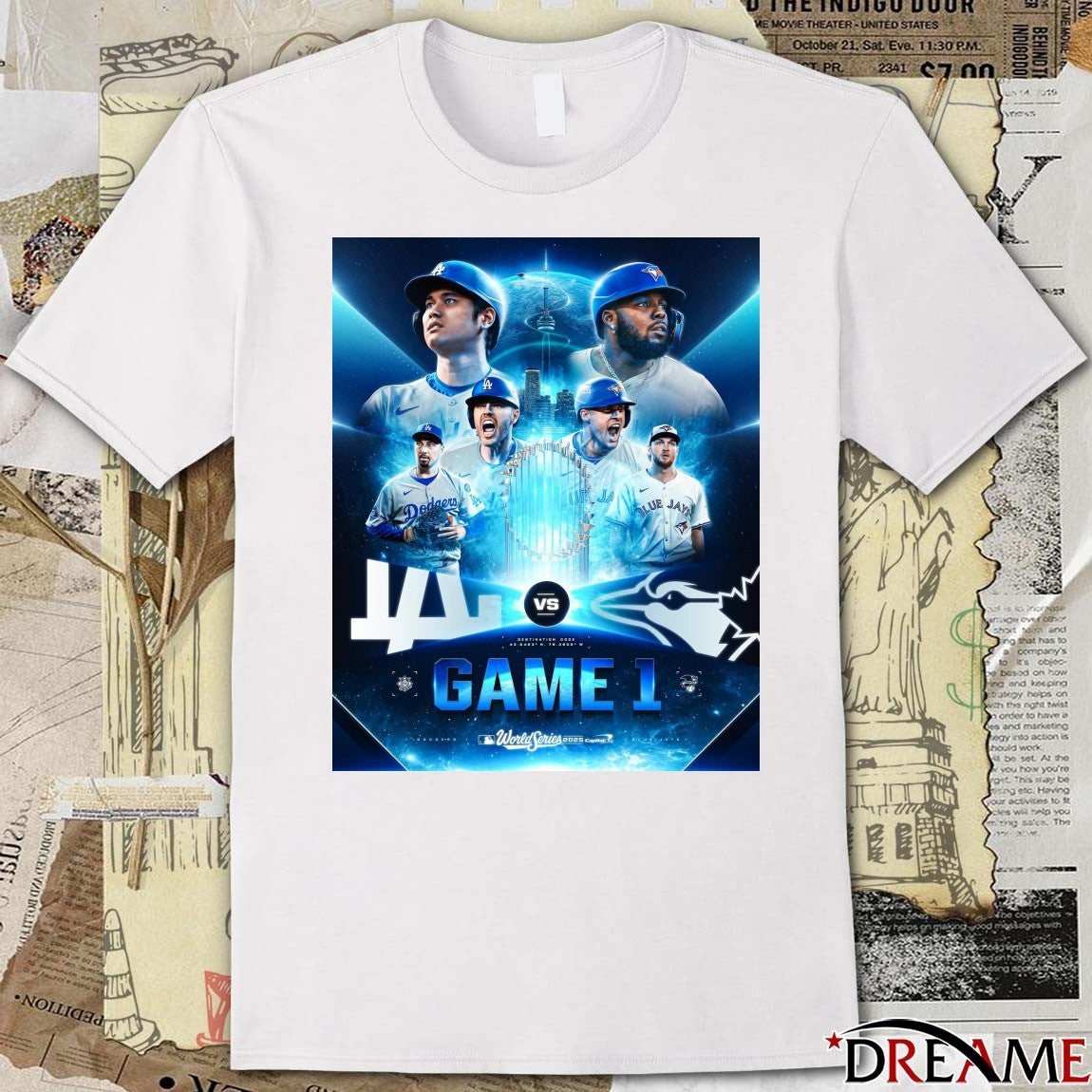Los Angeles Dodgers Vs Toronto Blue Jays 2025 MLB World Series Game 1 Capital One Poster t-shirt