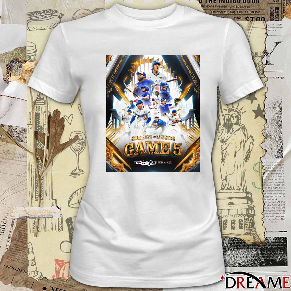 Los Angeles Dodgers Vs Toronto Blue Jays MLB World Series 2025 Game 5 Capital One Poster t-shirt