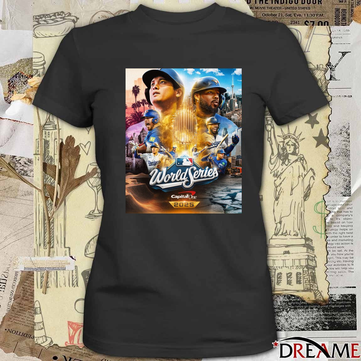 Los Angeles Dodgers Vs Toronto Blue Jays MLB World Series Capital One October 21 2025 The Stage Is Set Poster t-shirt