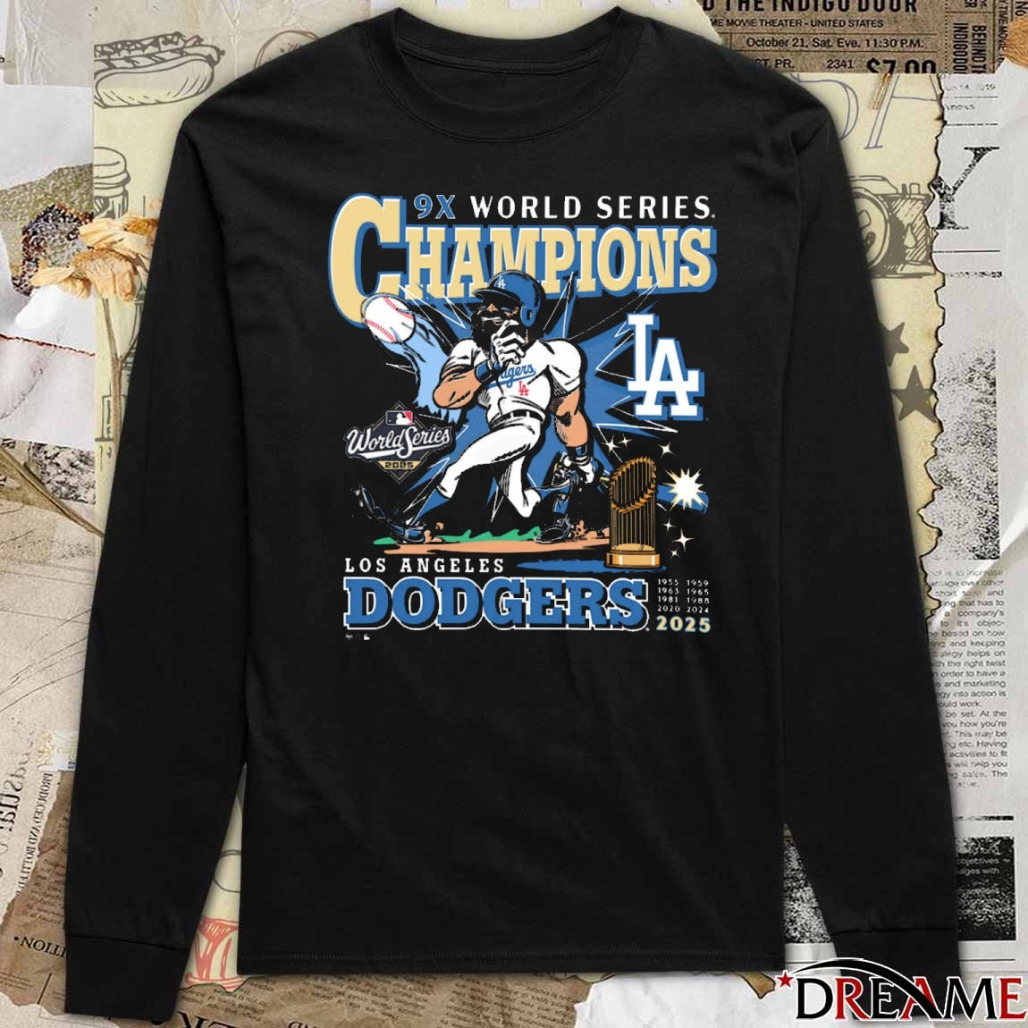 Los Angeles Dodgers Win Toronto Blue Jays 2025 9x MLB World Series Champions 47 Cartoon t-shirt