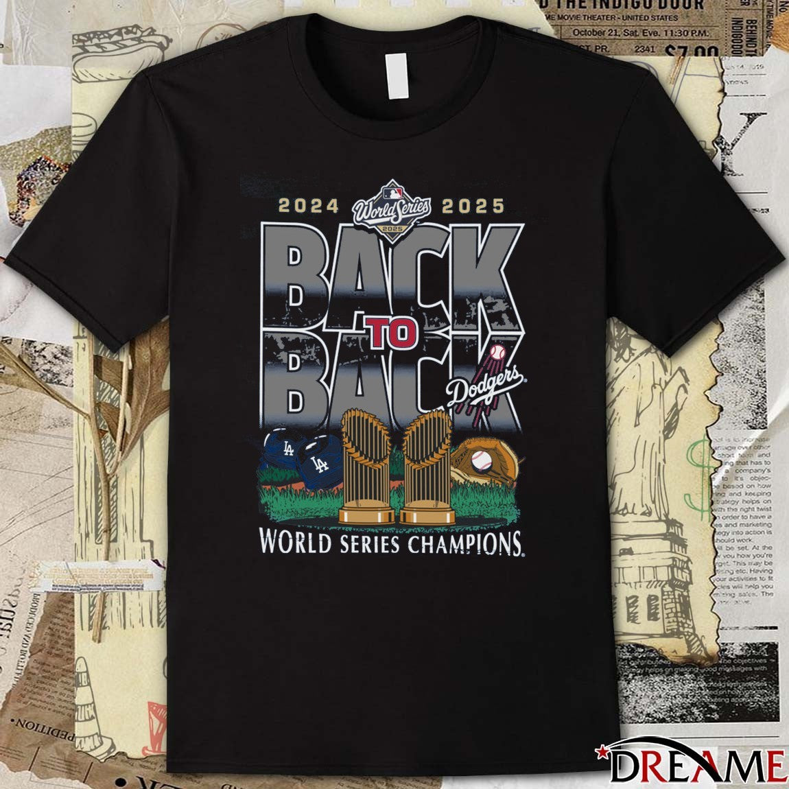 Los Angeles Dodgers Win Toronto Blue Jays 2025 Back To Back MLB World Series Champions 47 t-shirt