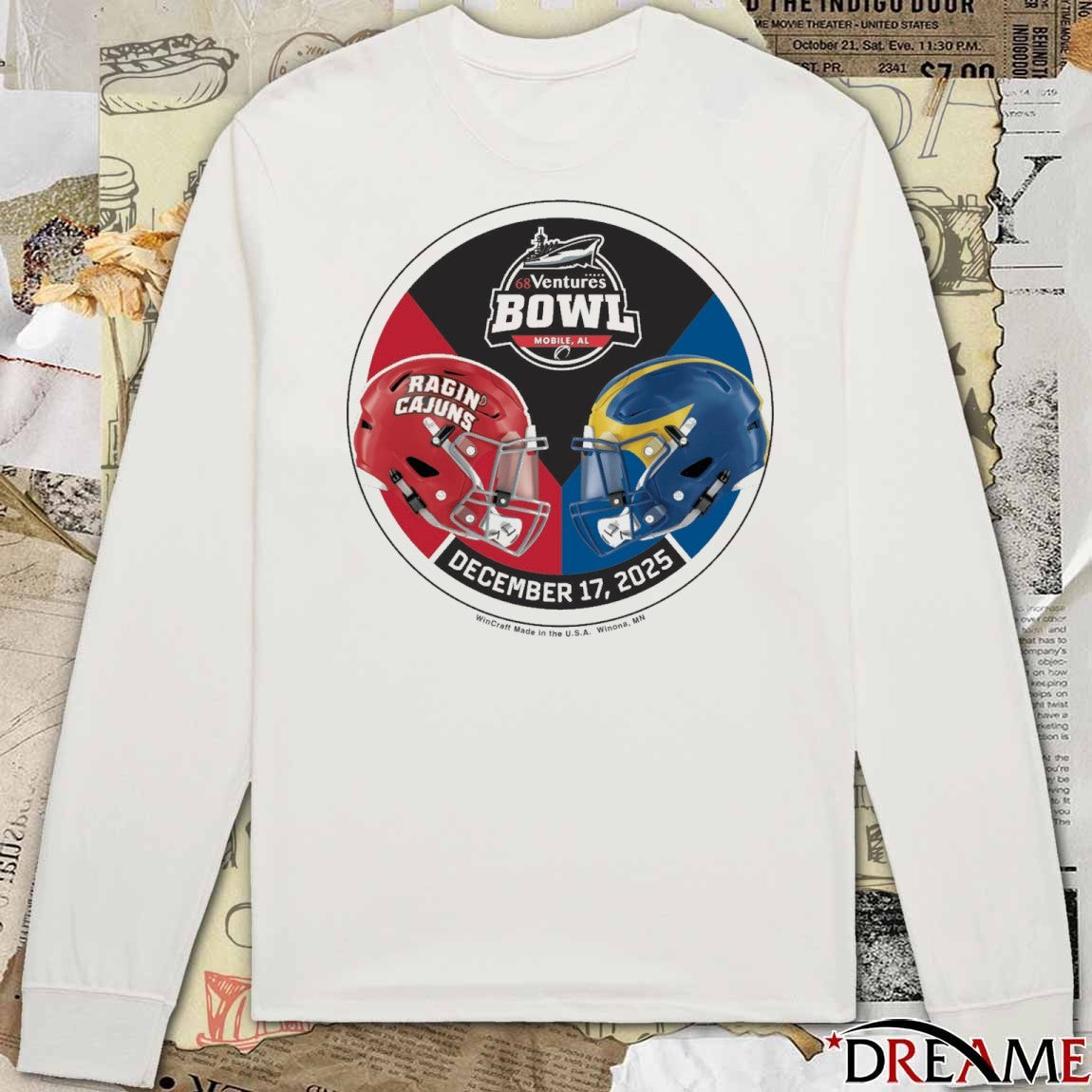 Louisiana Ragin’ Cajuns Vs Delaware Fightin’ Blue Hens 27th annual 68 Ventures Bowl at Hancock Whitney Stadium t-shirt